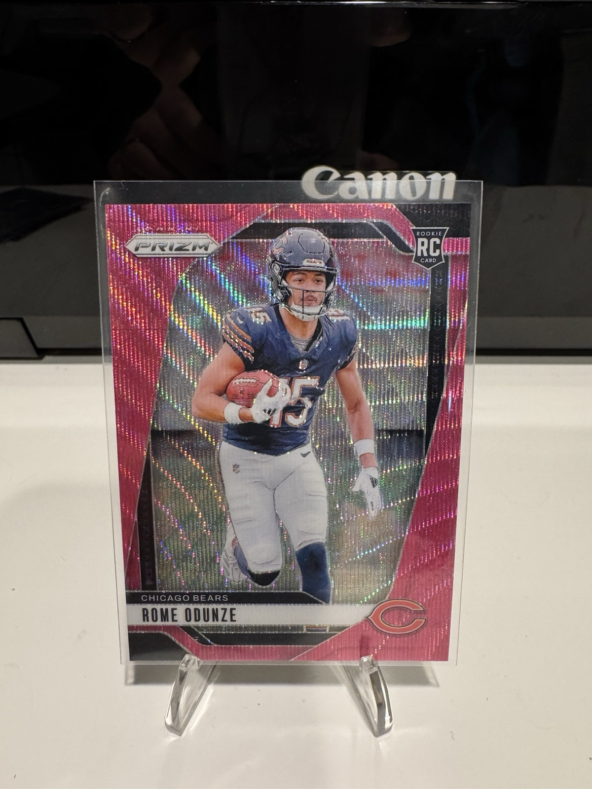 Rome Odunze 2024 Panini Prizm #385 Pink Wave Prizm Rookie