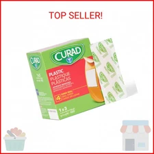 CURAD Plastic Adhesive Bandages 1" x 3", Not Made from Natural Rubber Latex, Box