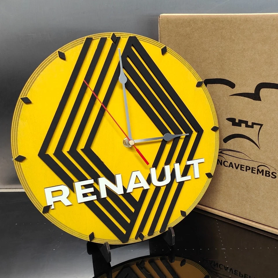 Renault Inspired Wall Clock – Garage, Man Cave, Workshop – Unique Gift - Image 1 of 1