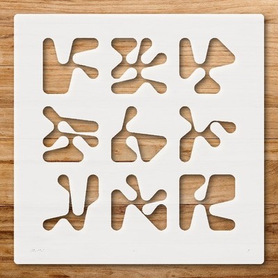 Abstract Shapes Grid Painting Stencil for Creative Projects - StencilAir