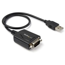 Image of Startech 1Ft 30Cm 1-Port Professional Usb To Serial Adapter Cable With Com Reten