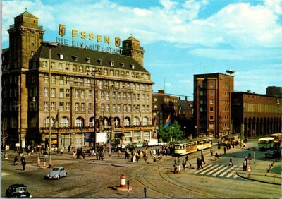 Essen Germany Station Forecourt Aerial View Postcard