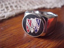 1959-1997 Buick Tri-crest Logo Silver Chrome Ring 9 Nos Hi- Quality Class