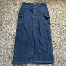 Marla Kim Vintage Womens Y2K Denim Cargo Maxi...