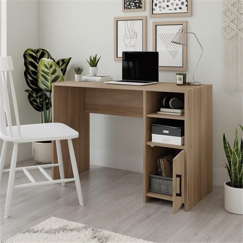 Pemberly Row Desk with Engineered Wood in Summer Oak Finish - Picture 4 of 5