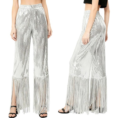 Damen Hose Tanz Kostüm Show Gummizug Hose Performance weites Bein Mode - Bild 14 von 27