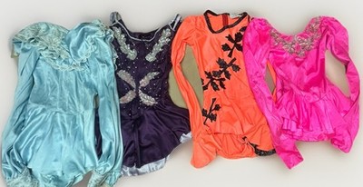 Lot Of 4 Vintage 80s Mitzi Smith Baton Twirling Figure Skating Costume Child L