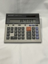 Sharp COMPET QS-2130 Calculator Desktop Solar Battery Tested Working Clean