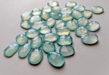 Natural Aqua Chalcedony 28ct 5pc Rose Cut Cabochon