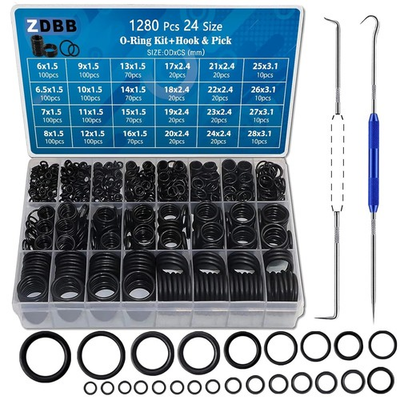 #ad #ad 1280 Pcs 24 Size Rubber O Ring Assortment Kit w Pick Hook Set for Pressure Wash $23.99