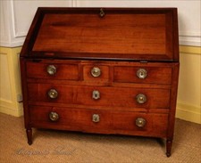 Bureau scriban en acajou massif, Meubles de port, XVIIIe
