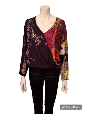 Desigual Animal Tieger Pferd Schimmel Shirt Couture Bluse Viskose Oversize Gr. S