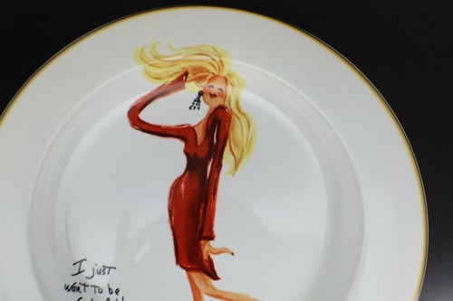 Sakura GLAMOUR GIRLS Salad Dessert Plates Set of 4 in Box Stoneware - Picture 5 of 19
