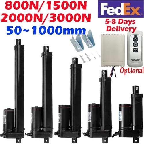 DC 12V 50mm~1000mm 800N 2000N 3000N Electric Linear Actuator Motor Fast 5-20mm/s - Picture 1 of 44