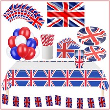 Union Jack Plates Cups Napkins Tableware Set  Royal Event Street Party 2025