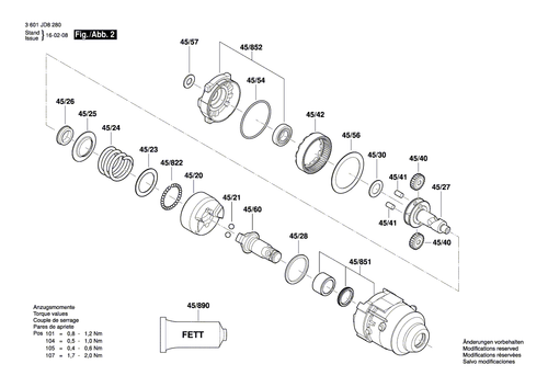 Bosch Ersatzteile für GDS18V-EC 300 ABR Schlagschrauber - Bild 2 von 94