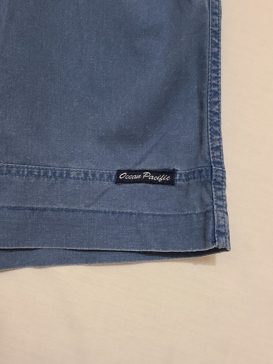 Vtg OP Blue Ocean Pacific Beach Surf Shorts Long Rider Size Small