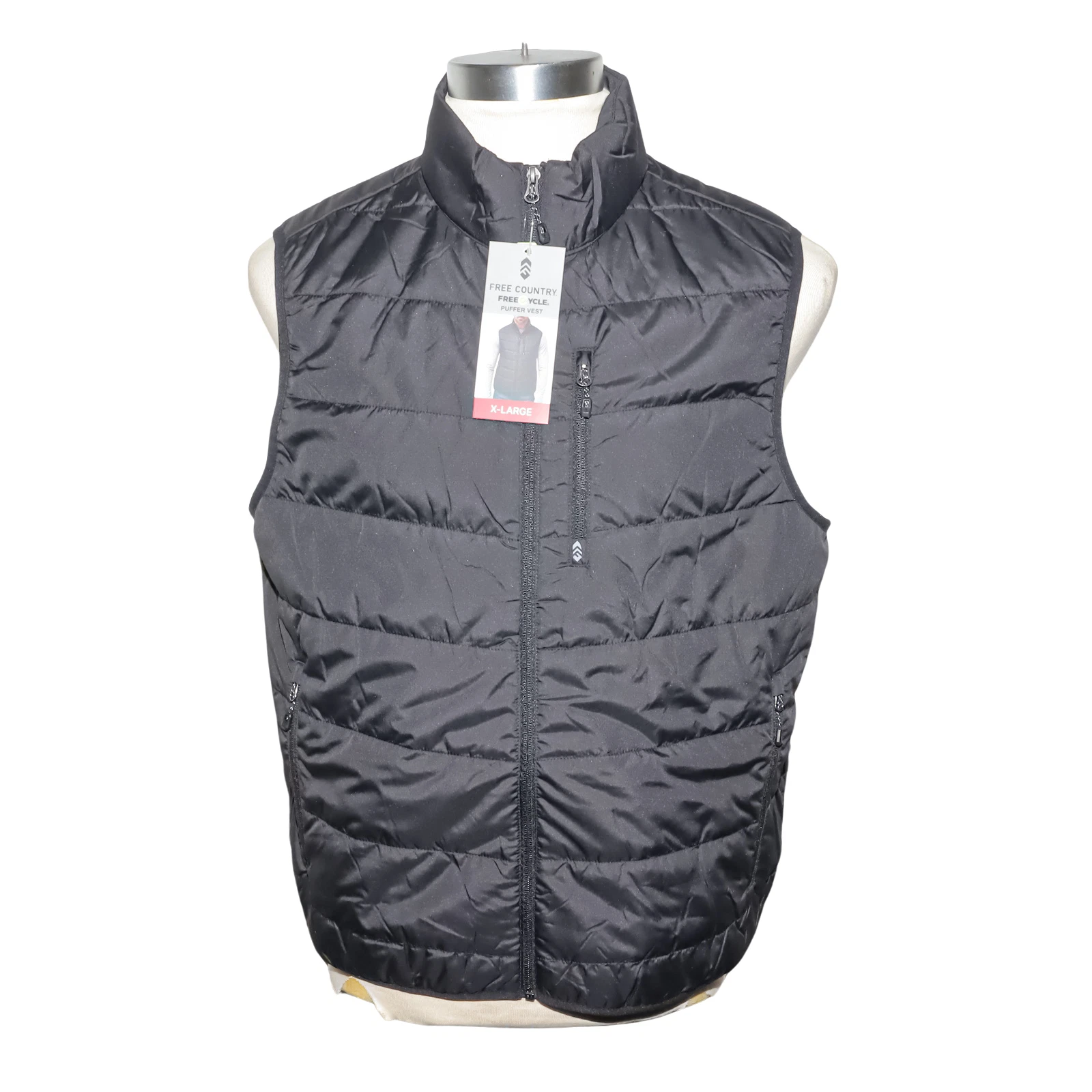 Free Country Men's Super Light Poly Maple Creek Puffer Vest Black Size XL