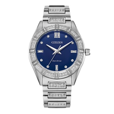 New Citizen Eco-Drive EM1020-57L Crystal Women's stainless steel blue Watch  - Main Image
