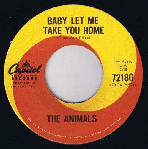 Animals Baby Let Me Take You Home 45 rpm Gonna Send You Back To Walker ...