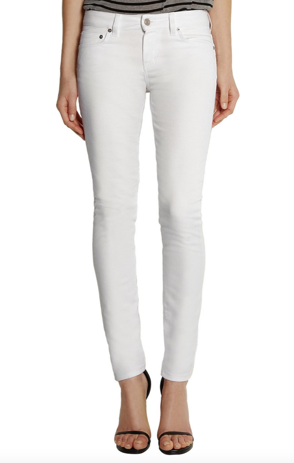 Jeans skinny nuovi con etichette Saint Laurent YSL classici bianchi elasticizzati rialzati 29 $690