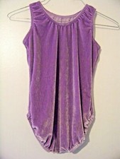 Girls Motionwear Purple Sparkly Velour Leotard Size Large Child 12-14 EUC  
