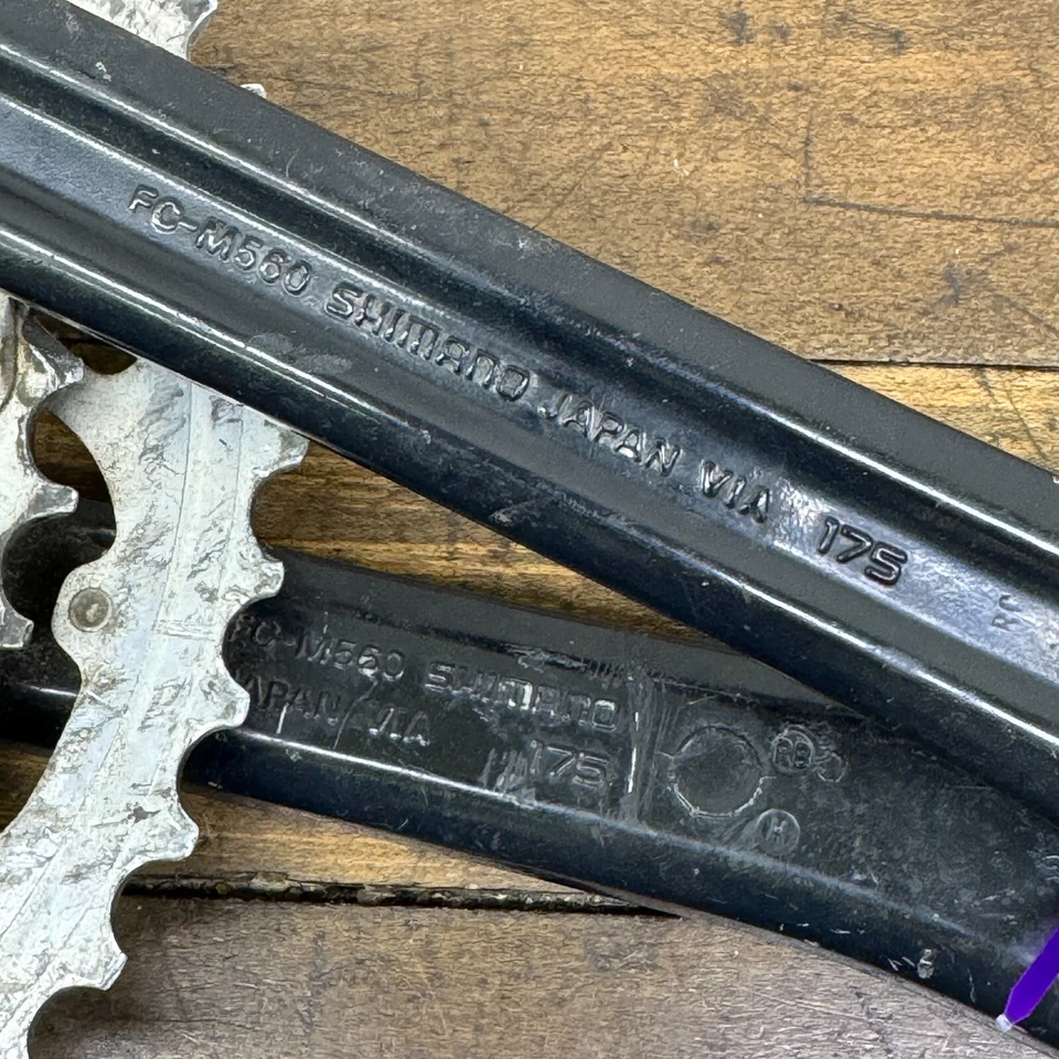 Vintage Shimano Deore LX FC-M560 Crank Set 175 mm 74 110 BCD Triple Black MTB A8 - Image 4 of 4