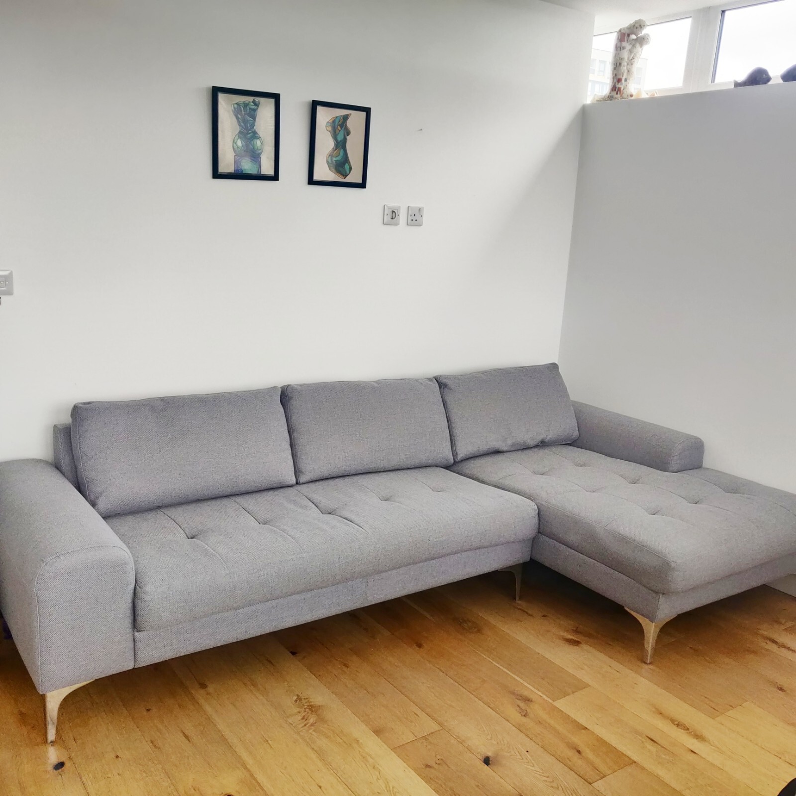 Large grey corner sofa eBay
