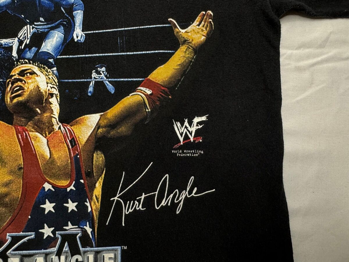 WWF KURT ANGLE IT'S TRUE VINTAGE SHIRT 2000 SIZE Medium Rare WWF KURT ANGLE IT'S TRUE VINTAGE SHIRT 2000 SIZE Medium Rare