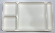 2 x Tupperware #1535 Divided Lunch Tray Picnic Camping Tailgate Church White