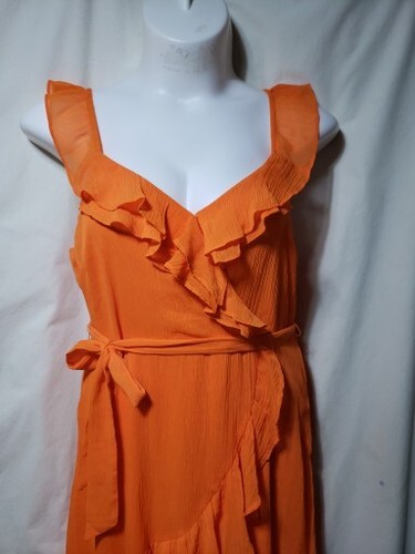 Vestido de sol Cato mujer naranja sin mangas con volantes talla XL NUEVO CON ETIQUETAS CP - Imagen 2 de 4