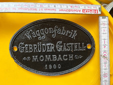 Waggonschild Mainz Mombach 1900 Portofrei