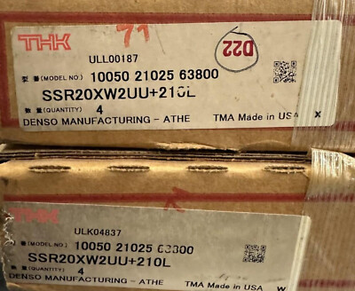 THK SSR20XW2UU+210L Linear Guide Rail Bearing Slide Lot of 4 per box 447