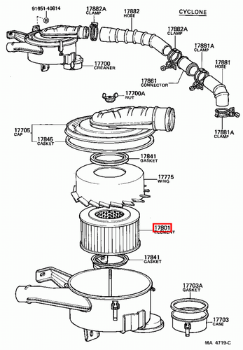 Genuine LandCruiser HJ60 HDJ80 HDJ79 HDJ78 FZJ80 1FZ 1HD 2H Engine Air Filter - Picture 15 of 20