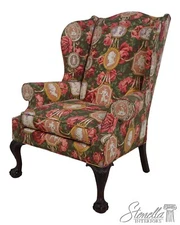 67700: KINDEL Mahogany Chippendale Style Wing Chair