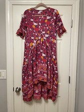 Aura High Low Boho Floral Dress Small