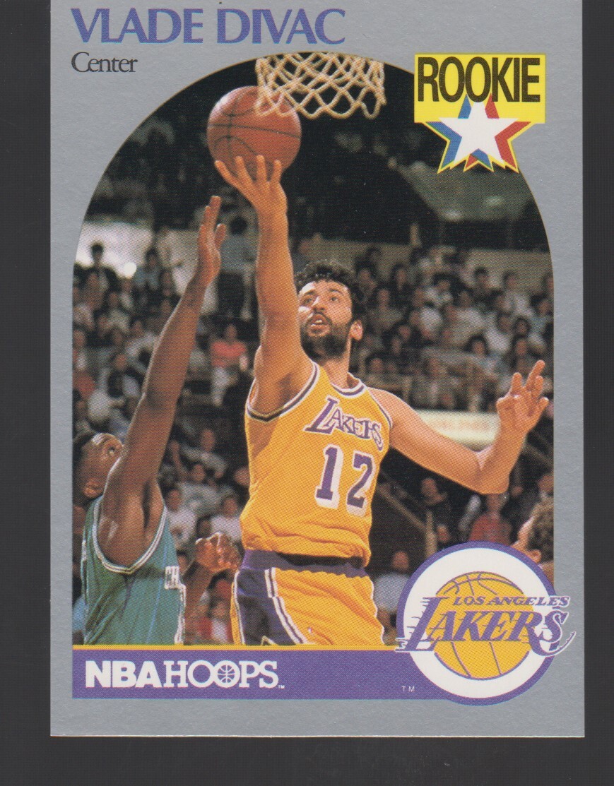 Vlade Divac UER RC/(Height 6'11, S/B 7'1) 1990-91 Hoops #154 Los