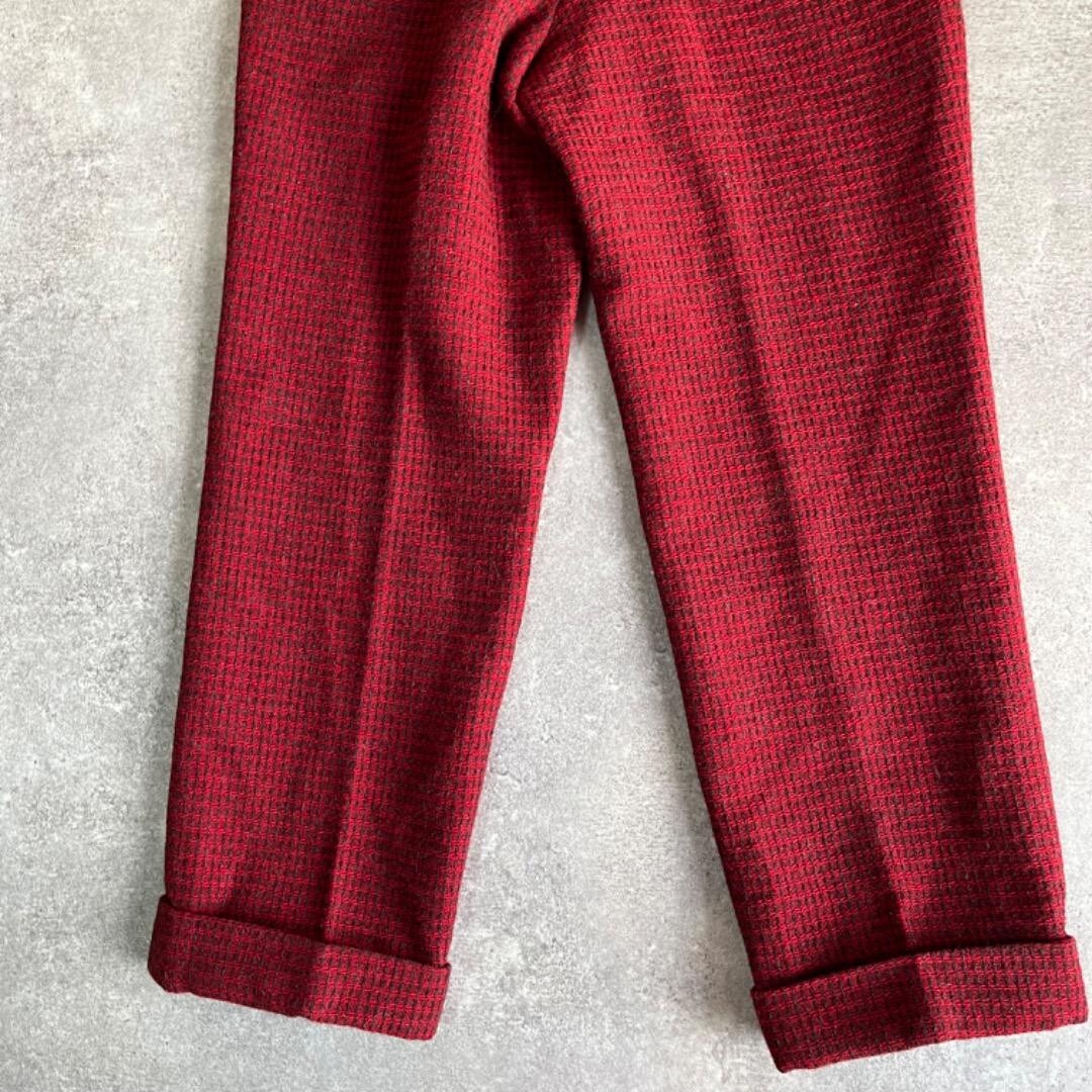 Comme Des Garcons Homme Tanaka Wool Red Pants Check Ad2000