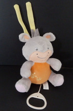 U5. Doudou peluche musical LOGITOYS cheval vache orange gris ETAT NEUF *