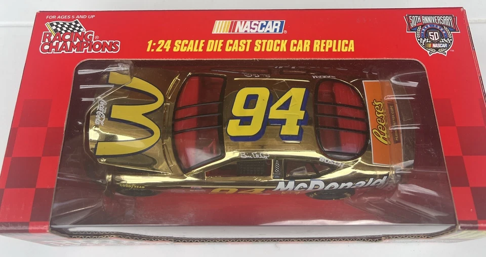 Racing Champions 1995 Diecast 50 años #94 Bill Elliott McDonalds oro 1:24 NASCAR Foto 2 de 4