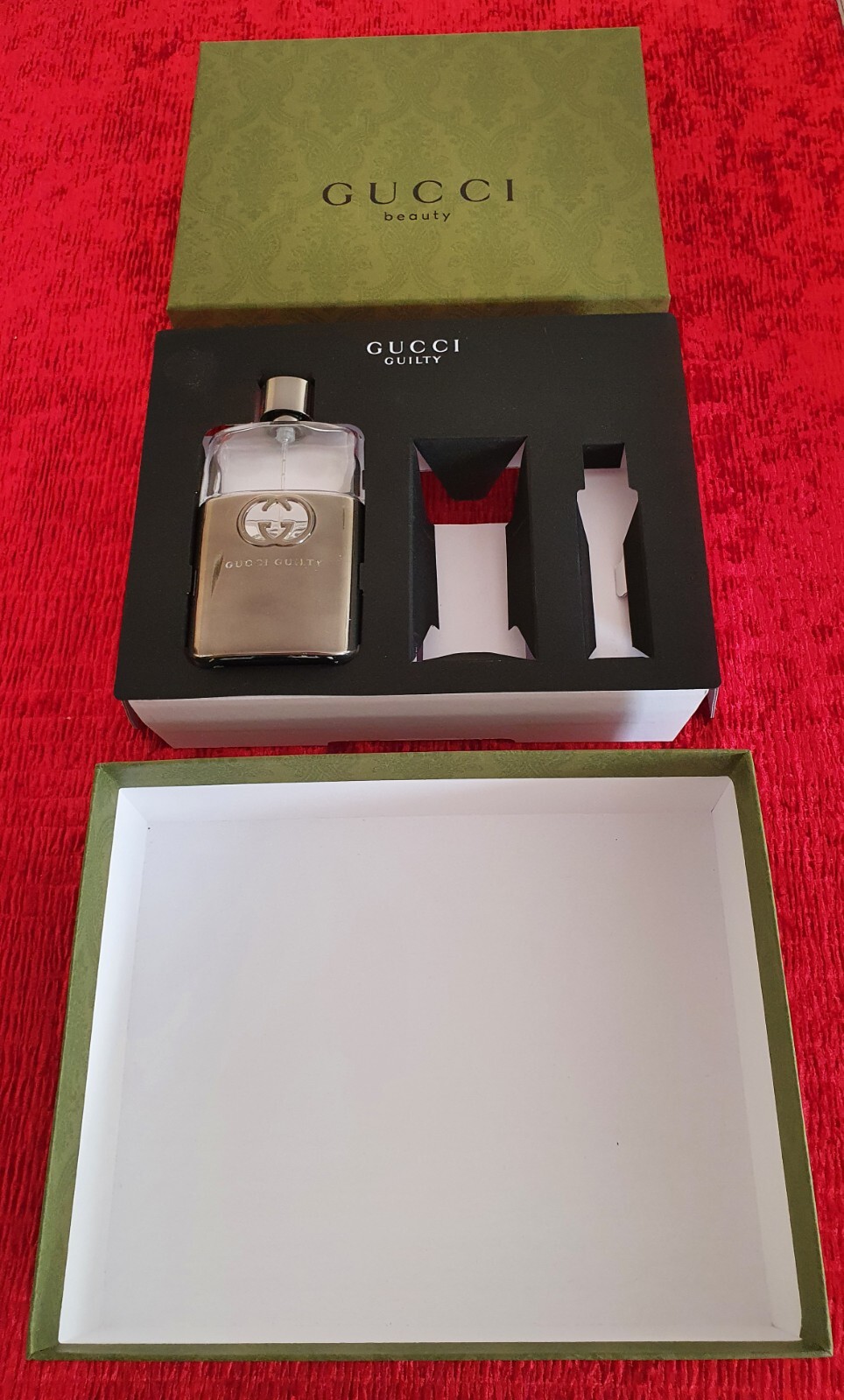 Gucci Guilty Authentic Beauty Gift Box + Spray Bottle 3 oz Cologne Perfume EMPTY