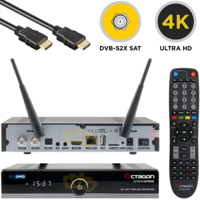 Octagon SF8008 V3 Supreme Twin 4K Linux E2 M.2 WiFi 2x DVB-S2X MS Sat-Receiver - Bild 1 von 4