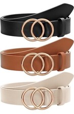 SANSTHS 3 Pack Women Suit waistline 29"-35", A-3 Pack(black+brown+beige)