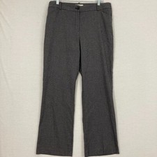 Talbots Gray Micro Houndstooth Stretch Wide Leg Signature Pants size 14 Office