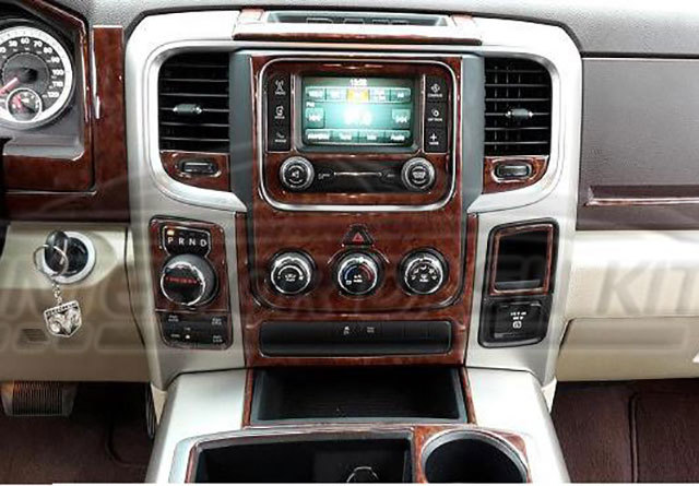 INTERIOR BURL WOOD DASH TRIM KIT SET FIT DODGE RAM 2019 2020 2021 