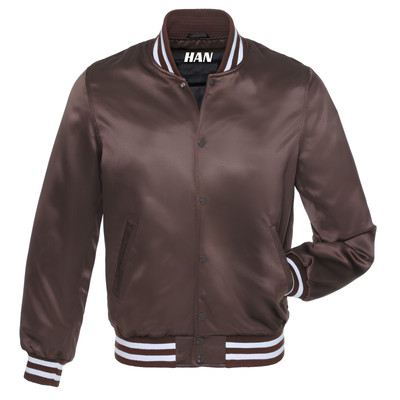 Baseball Jacket Letterman Jacket Brown Satin Varsity Jacket Men M
