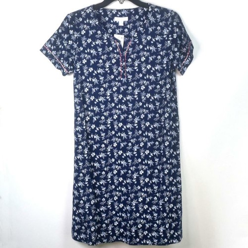Charter Club Printed Cotton Sleepshirt Nightgown Fluttered Flora XS New Pajama - Picture 2 of 5