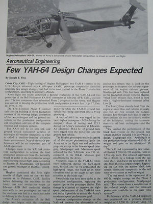 1/1977 ARTIKEL 2 SEITEN WENIGE YAH-64 HUBSCHRAUBER DESIGNÄNDERUNGEN ERWARTET