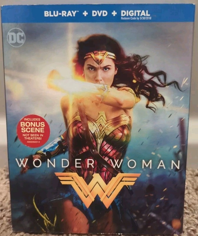 Wonder Woman (Blu-ray + DVD, 2017) + Bonus Scene - Gal Gadot, Chris Pine