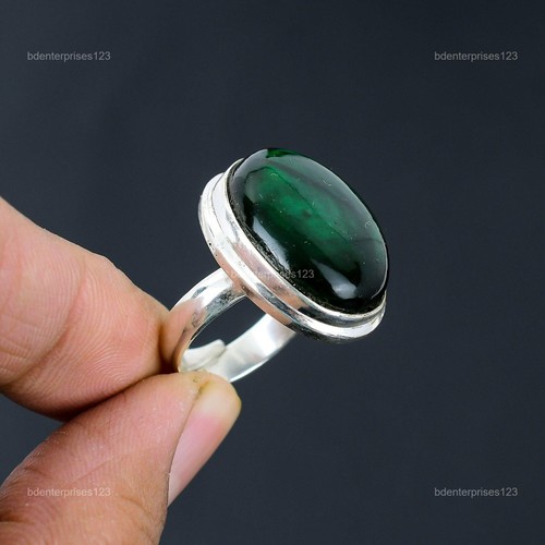 Green Fire Labradorite Gemstone 925 Silver Wife Birthday Solitaire Ring Jewelry - Picture 5 of 11